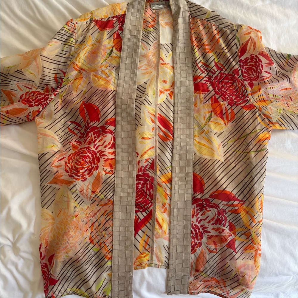 Chico's Multicolor Floral Kimono Top